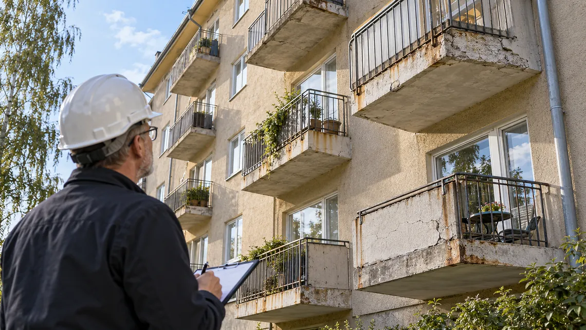 Balkonginspektion i äldre flerbostadshus